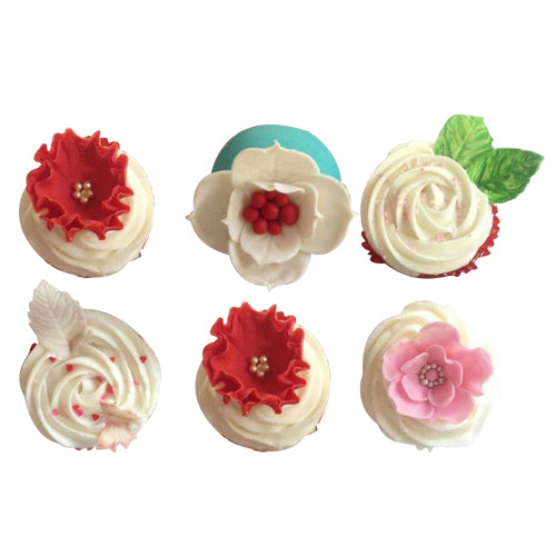 Fondant Flower Cupcakes 500