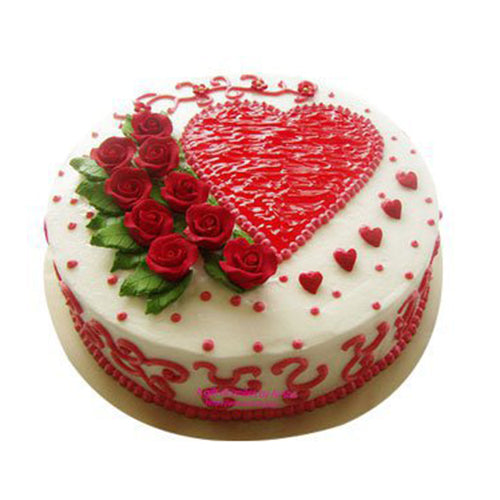 Ultimate Heart Cake With Red Roses