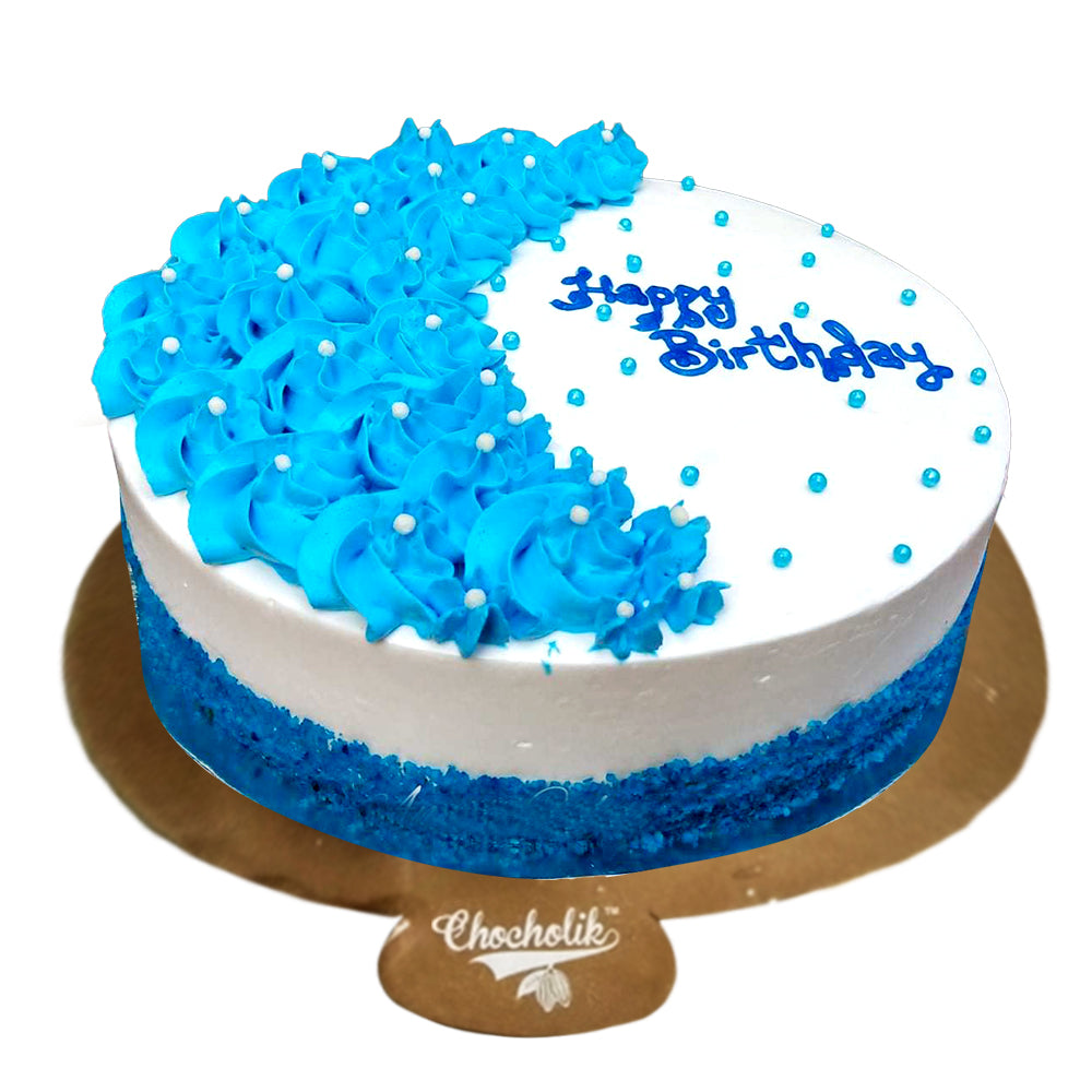 Mouth Melting Cake with Blue roses