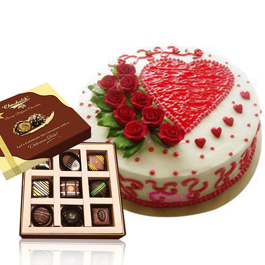 Ultimate Heart Cake With Chocolate Box 1000
