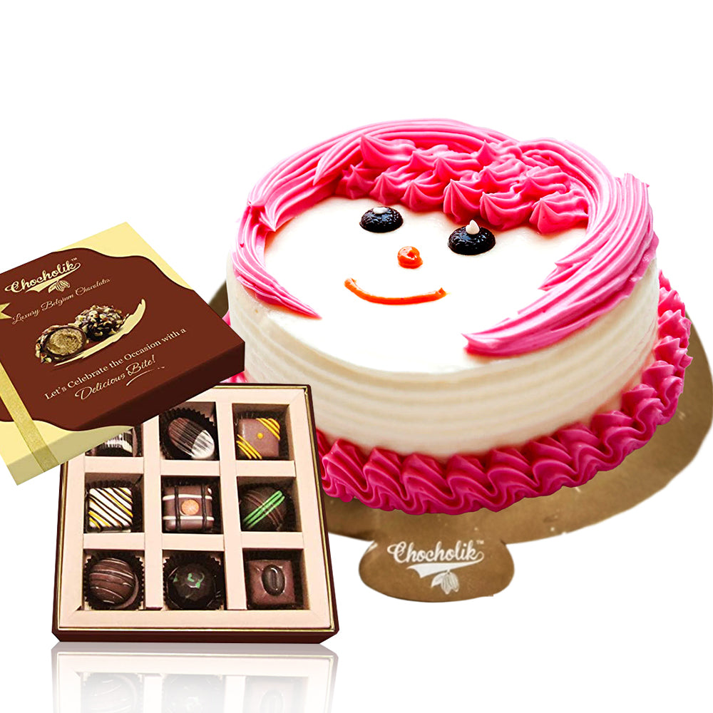 Divine Sweet Smile Cake With Chocolate Box